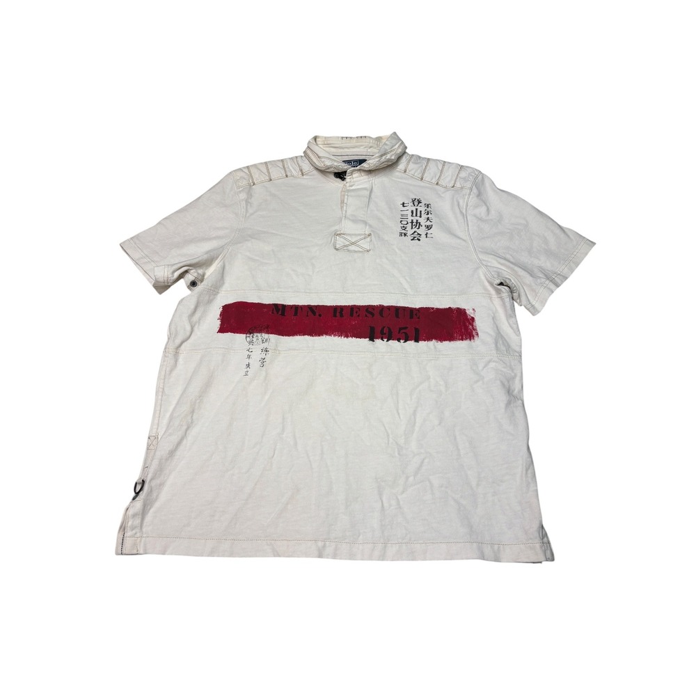 Vintage Polo Ralph Lauren Mtn. Rescue 1951 Custom Fit Polo Shirt Size XL